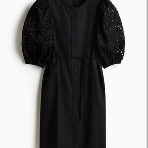 Elegant Black Dress with Eyelet Sleeves